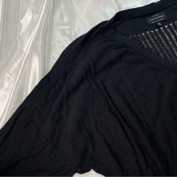 Drop shoulder soft knitted / distressed cardigan in black - Picture 5 of 9